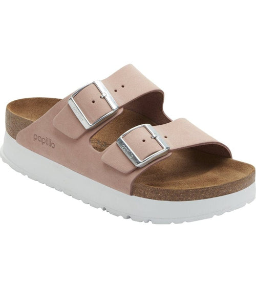 Birkenstock Womens 3.5UK / PINK Birkenstocks Papillio Platform Arizona Pap Flex Nubuck Pink Leather - 1026894