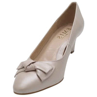 Emis Womens Emis Womens Beige Leather Court Shoe Slip On Shoe - 7705/024