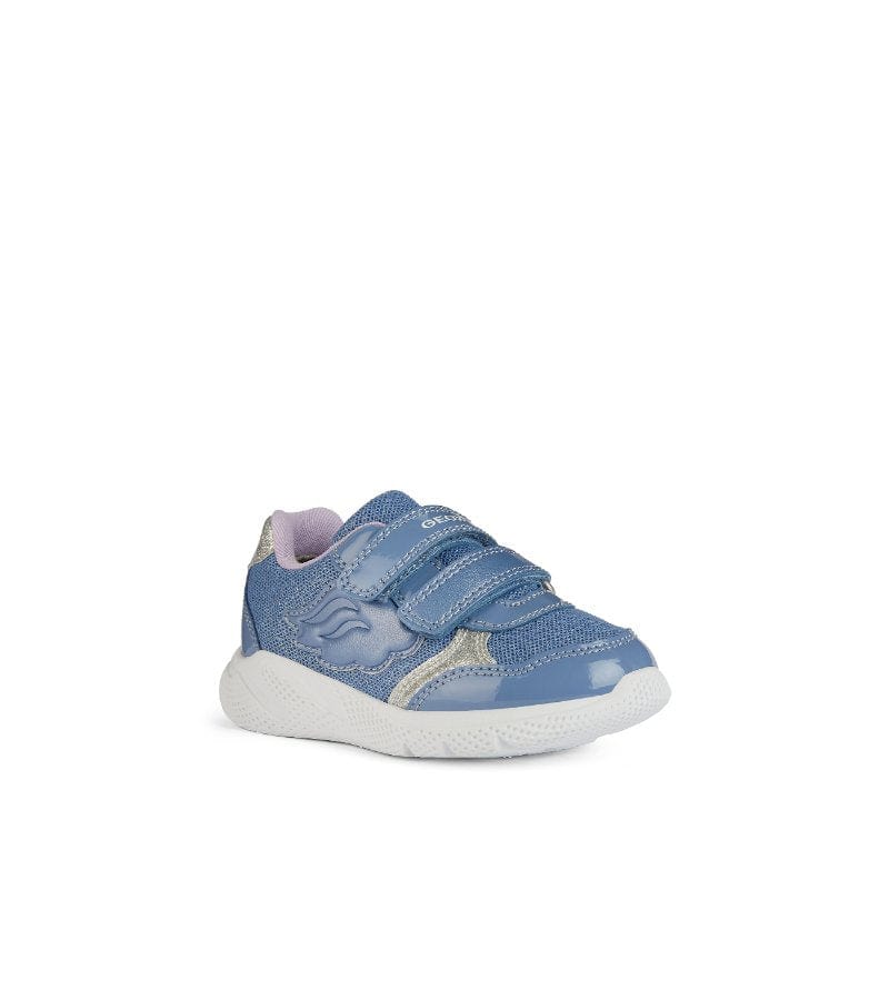 Geox Kids 5UK / BLUE Geox Infant Girls Blue Glitter Mesh Casual Sporty Trainer Sprintye - B454TC