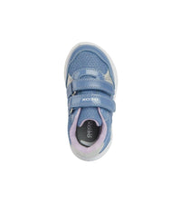 Geox Kids Geox Infant Girls Blue Glitter Mesh Casual Sporty Trainer Sprintye - B454TC