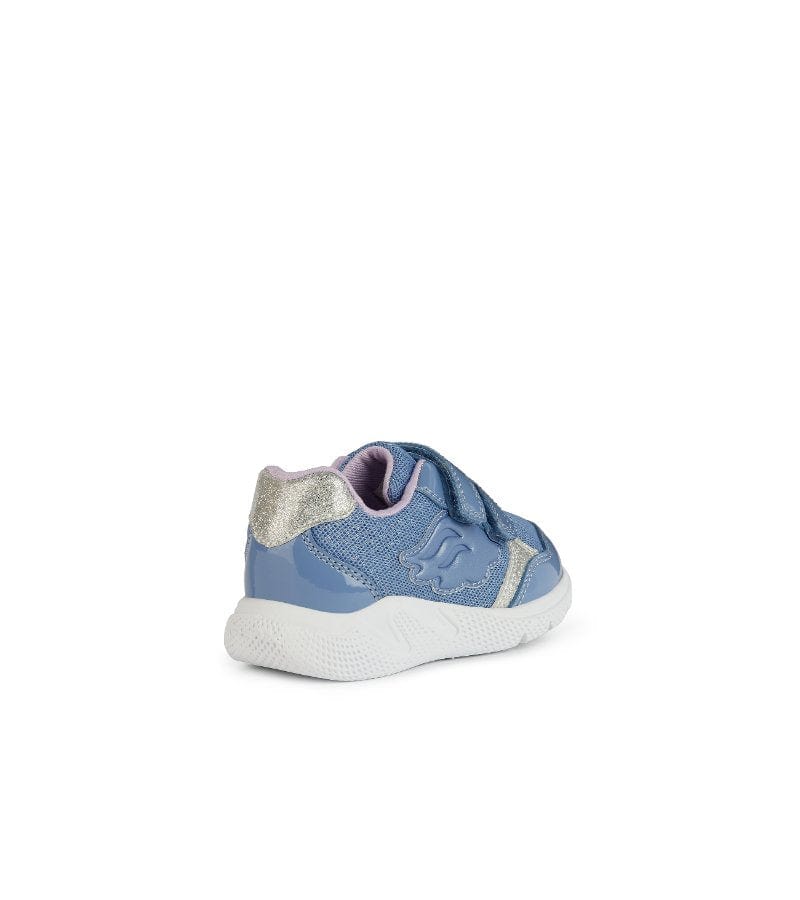 Geox Kids Geox Infant Girls Blue Glitter Mesh Casual Sporty Trainer Sprintye - B454TC