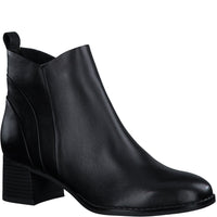 Marco Tozzi Womens 4UK / BLACK Marco Tozzi Womens Black Zip-Up Leather Ankleboot  2-25348