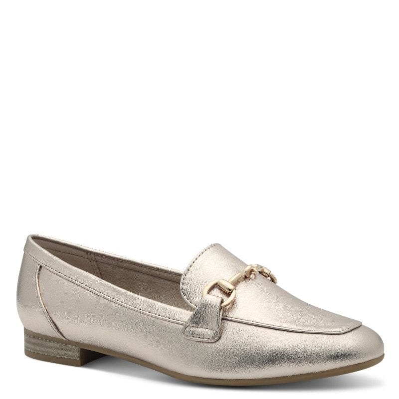 Marco Tozzi Womens 4UK / GOLD Marco Tozzi Womens Gold Metallic Slip-On Loafer 2-24213-41