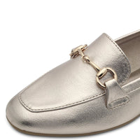 Marco Tozzi Womens Marco Tozzi Womens Gold Metallic Slip-On Loafer 2-24213-41