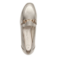 Marco Tozzi Womens Marco Tozzi Womens Gold Metallic Slip-On Loafer 2-24213-41