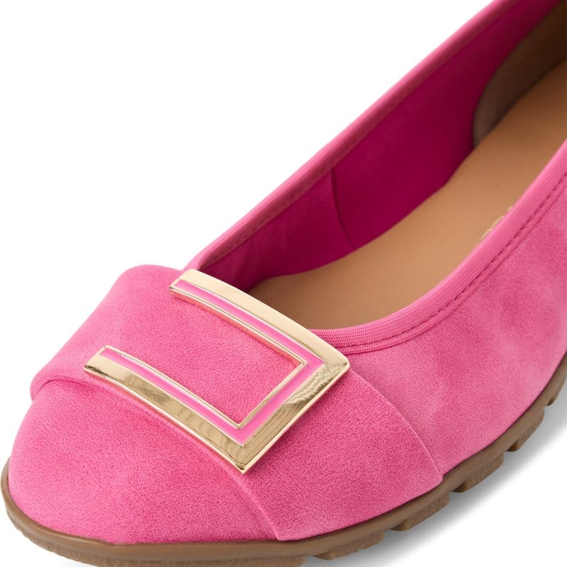 Marco Tozzi Womens Marco Tozzi Womens Pink Suede Slip-On Flat 2-22111-44