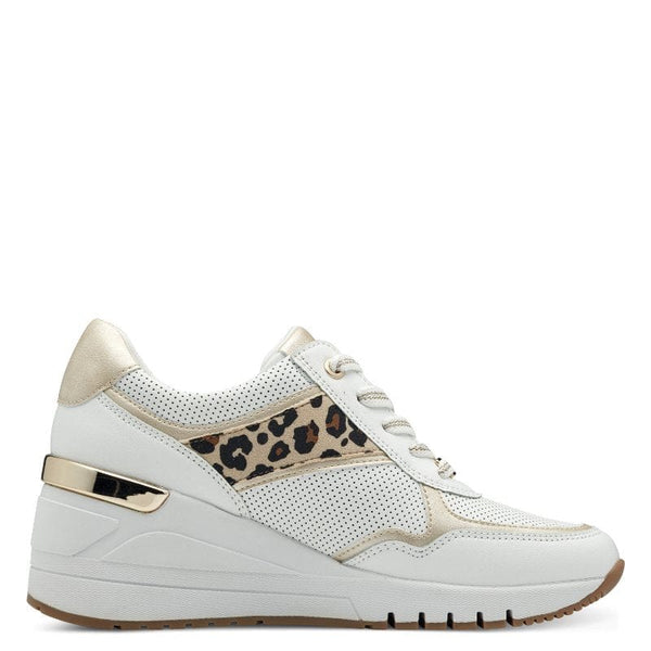 Marco Tozzi Womens Marco Tozzi Womens White Patterned Fashion Trainer 2-23742-42