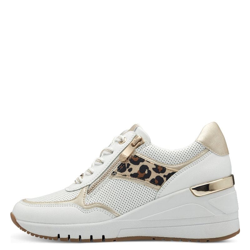 Marco Tozzi Womens Marco Tozzi Womens White Patterned Fashion Trainer 2-23742-42