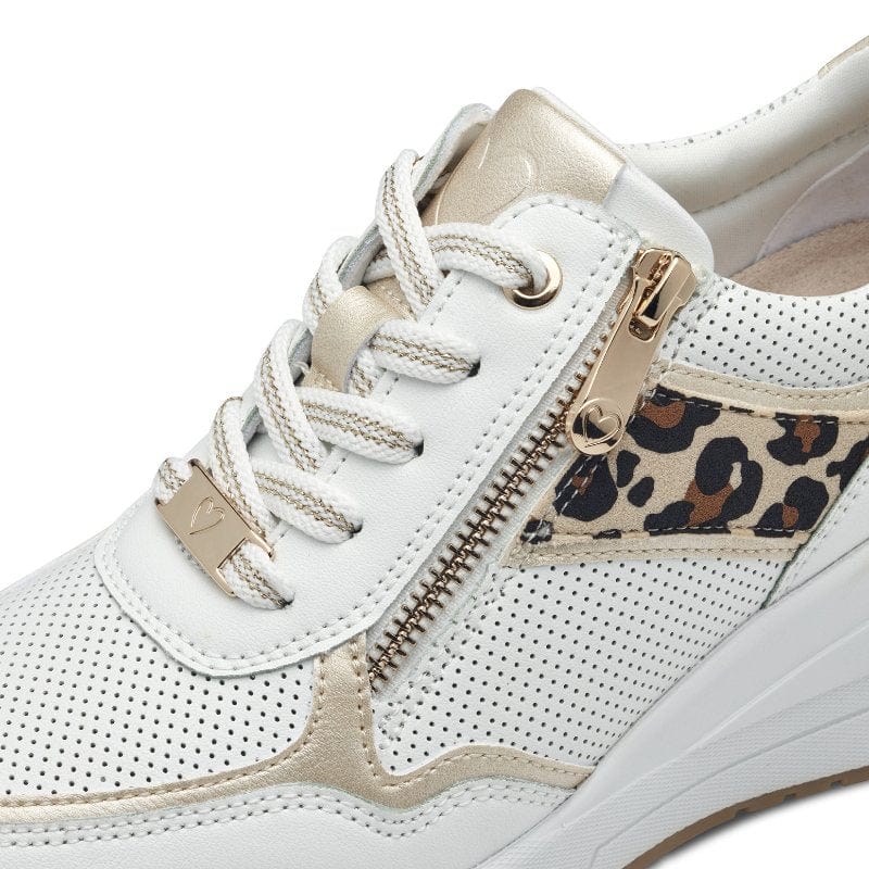 Marco Tozzi Womens Marco Tozzi Womens White Patterned Fashion Trainer 2-23742-42