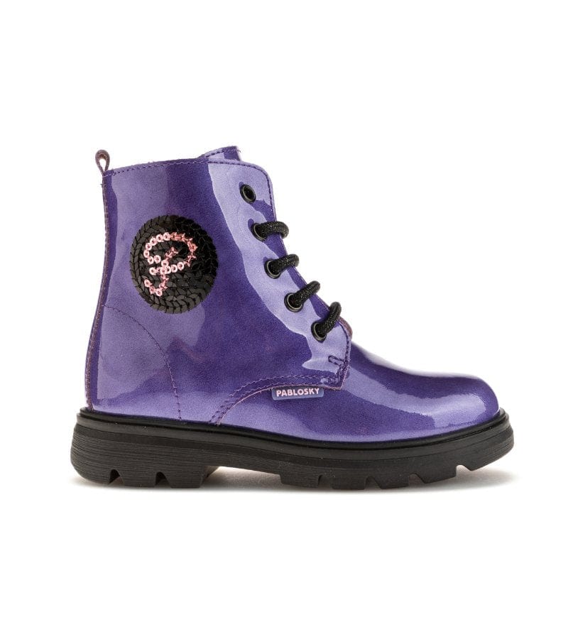 Purple leather deals ankle boots