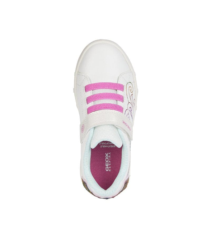 Portfashion.com Geox Girls Slip In White Light Up  Unicorn Casual Trainer Skylin - J458WC