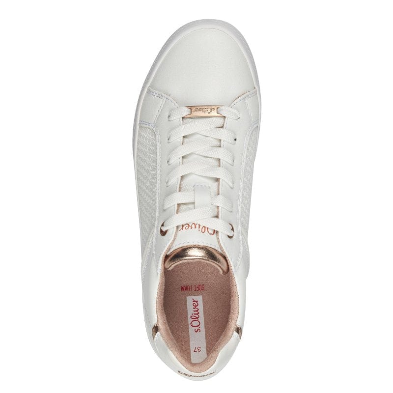 S Oliver Womens S.Oliver Womens White Lace-Up Shoe 5-23642-42