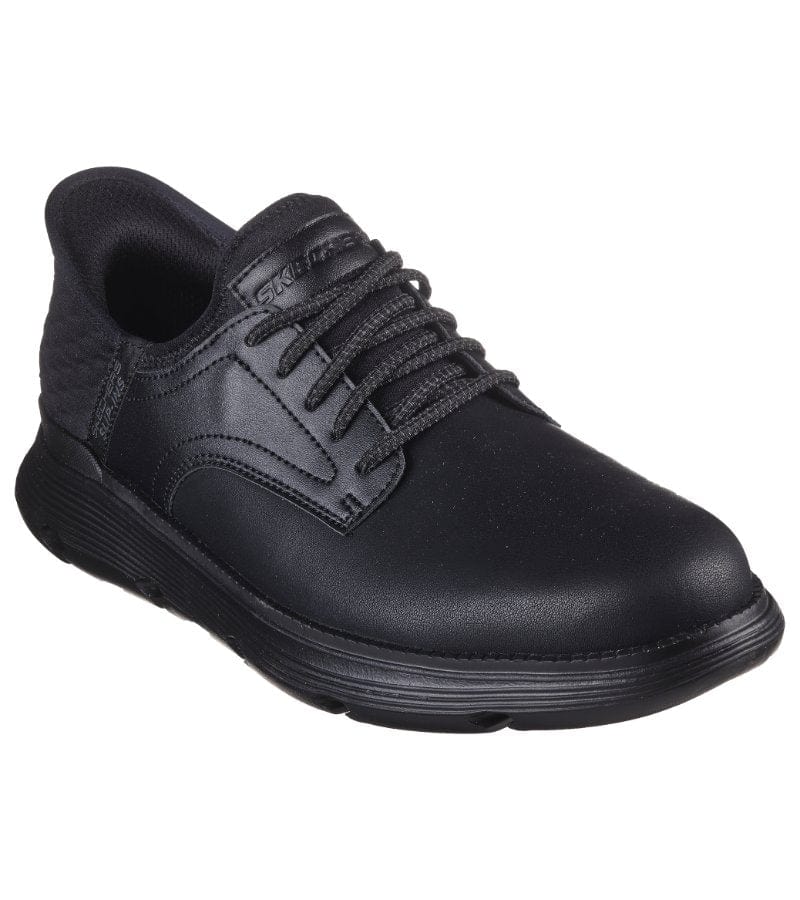 Skechers mens best sale black work shoes