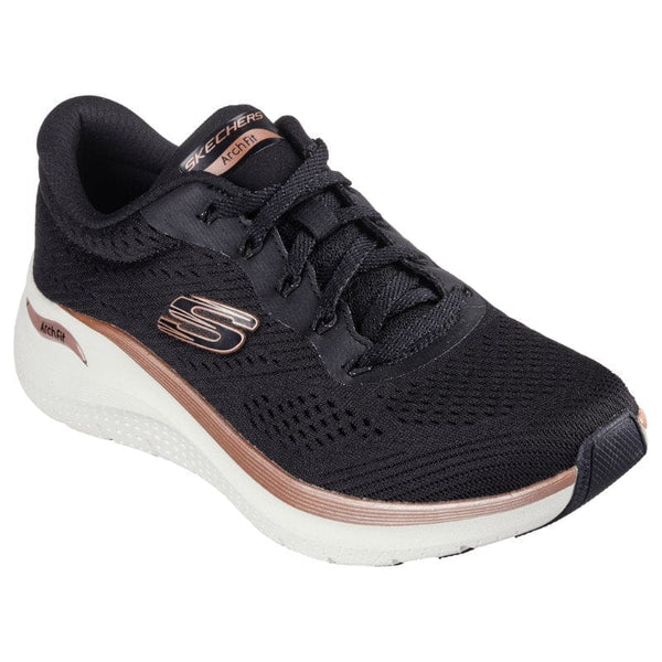 Skechers Womens 4UK / BLACK Skechers Womens Black Arch Fit 2.0-Glow The Distance Shoe 150067