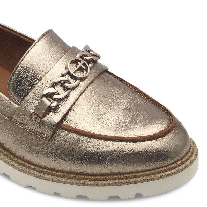 Tamaris Womens Tamaris Womens Gold Slip-on Loafer 1-24649-44