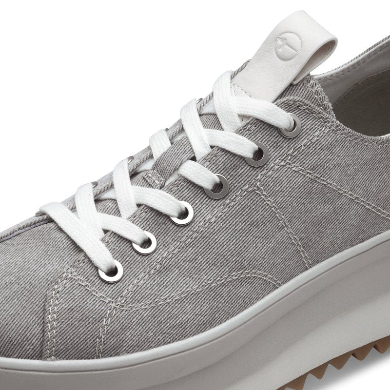 Tamaris Womens Tamaris Womens Light Grey Lace-Up Shoe 1-23731-41