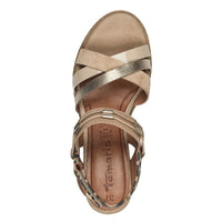 Tamaris Womens Tamaris Womens Tan High-Heel Sandal 1-28357-44