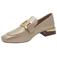 Zanni & Co Womens GOLD / 3UK Zanni & Co Womens Gold Dressy Low Heel Loafer- Laocai