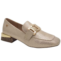 Zanni & Co Womens Zanni & Co Womens Gold Dressy Low Heel Loafer- Laocai